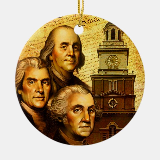 Founding Fathers Ceramic Tree Decoration (Front)