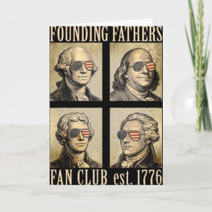 Founding Fathers Fan Club Funny History Teacher 4t Card