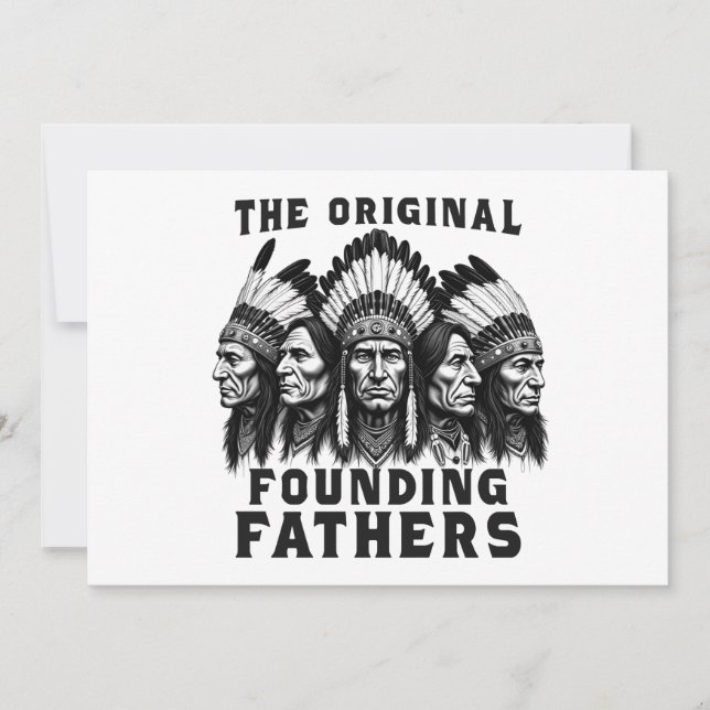 Founding Fathers Native American Indian Invitation (Front)