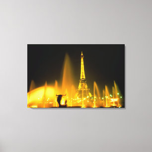 Fountain at the world famous Eiffel Tower Paris Canvas Print