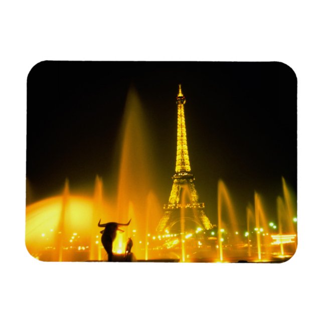 Fountain at the world famous Eiffel Tower Paris Magnet (Horizontal)