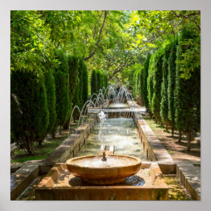 Fountain in Almudaina Gardens - Palma de Mallorca Poster