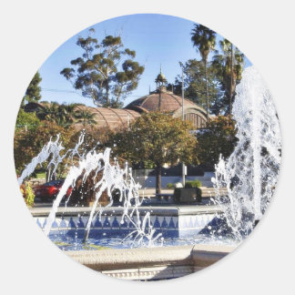 Fountain In Balbao Park San Diego Classic Round Sticker