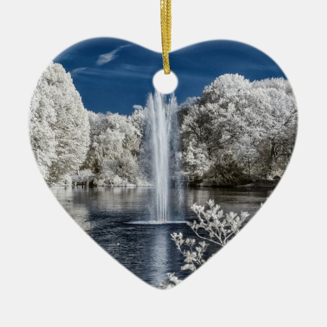 Fountain in Infrared Ceramic Tree Decoration (Front)