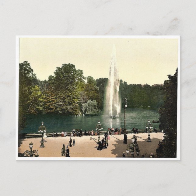 Fountain in the Kurpark, Wiesbaden, Hesse-Nassau, Postcard (Front)