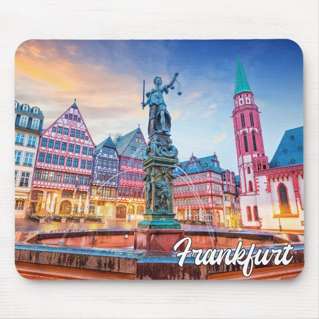 Fountain Of Justice, Frankfurt, Germany Mouse Mat (Front)