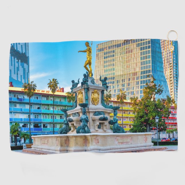 Fountain of Neptune Golf Towel (Horizontal)