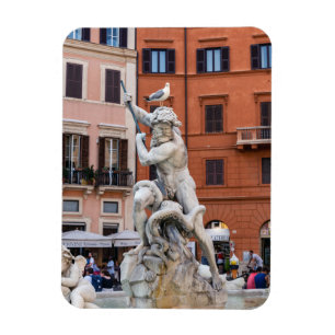 Fountain of Neptune in the Piazza Navona - Rome Magnet