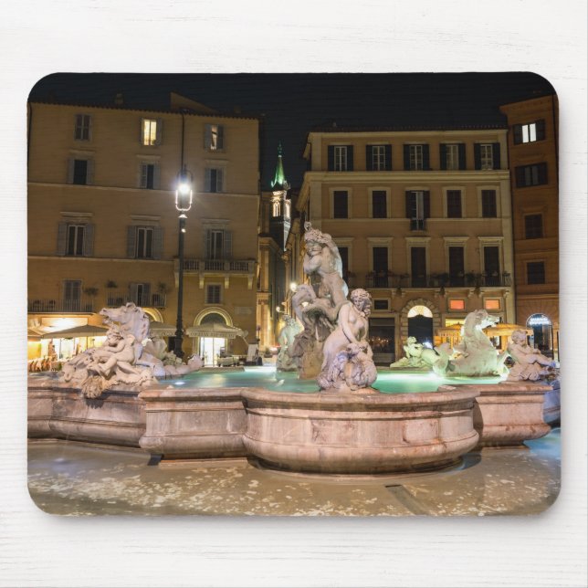 Fountain of Neptune in the Piazza Navona - Rome Mouse Mat (Front)