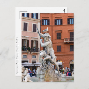 Fountain of Neptune in the Piazza Navona - Rome Postcard
