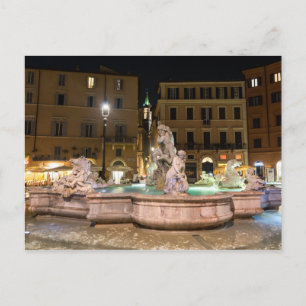 Fountain of Neptune in the Piazza Navona - Rome Postcard