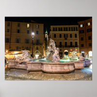 Fountain of Neptune in the Piazza Navona - Rome