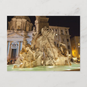Fountain of the 4 Rivers, Piazza Navona, Rome Postcard