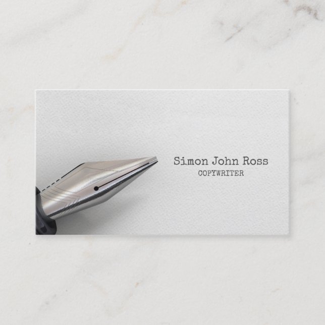 Fountain Pen And Paper Business Card (Front)