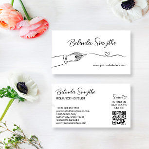 Fountain Pen Heart Swash Romance Author Business Card