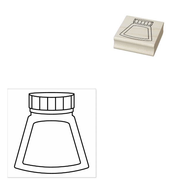 Fountain Pen Ink Swatch Rubber Stamp (Stamped)