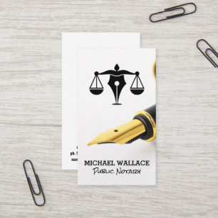 Fountain Pen Legal Law Logo Business Card