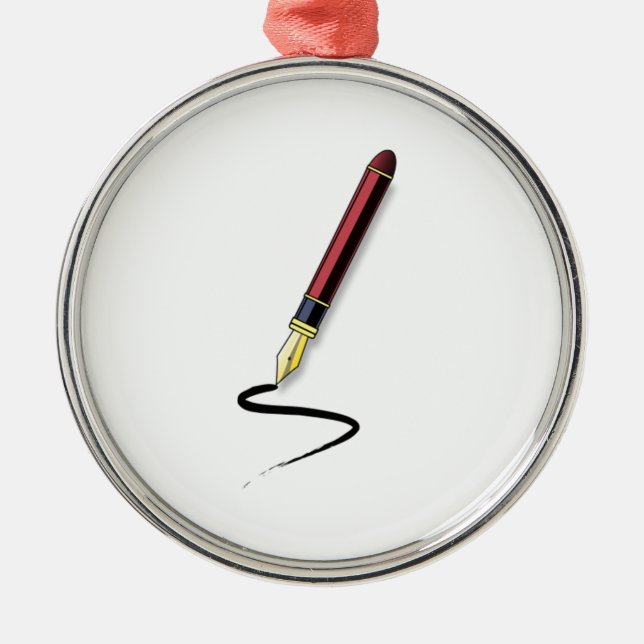 Fountain Pen Metal Tree Decoration (Front)