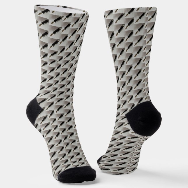 Fountain Pen Patterned Socks (Angled)