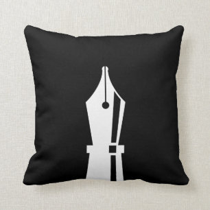 Fountain Pen Pictogram Throw Pillow