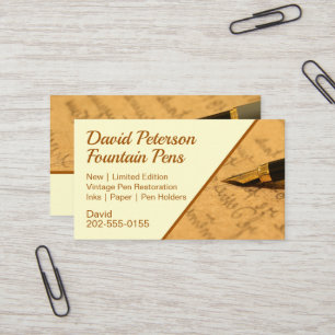Fountain Pen Stationery Supplier Business Card