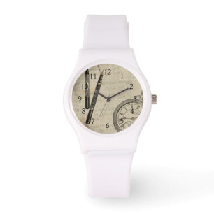 Fountain Pens and Watchface with Notes Watch