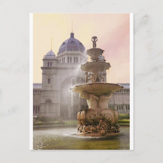 Fountain, Royal Exhibition Buildings, Melbourne Postcard (Front)