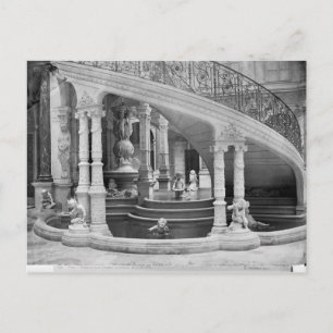 Fountain under the stairs of the Hotel de Postcard