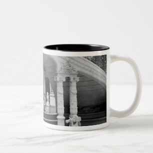 Fountain under the stairs of the Hotel de Two-Tone Coffee Mug