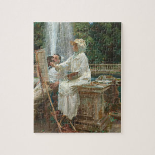 Fountain Villa Torlonia Frascati, Italy by Sargent Jigsaw Puzzle