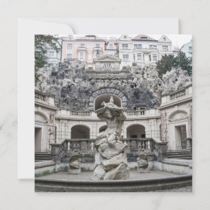 Fountain with Neptune statue in Prague Card