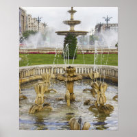 Fountains in front of the Palace of Parliament