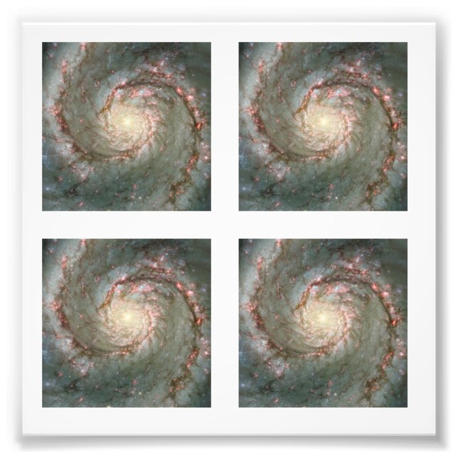 Four 2-inch Square Whirlpool Galaxy  Photo Print (Front)