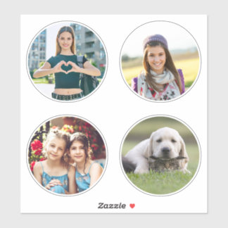 Four 3.5" Circle Family Photos
