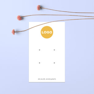 Four 4 Hole Stud Earring Display Holder Add Logo  Business Card
