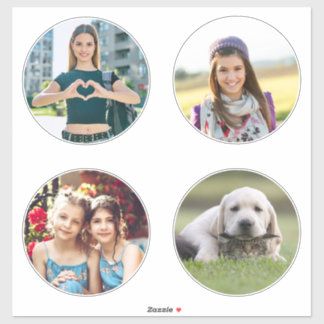 Four 6" Circle Family Photos