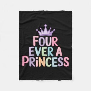 Four a princess 4th birthday girls 4 year old girl fleece blanket