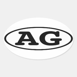 FOUR Aargau Canton "AG" Abbreviation Oval Sticker