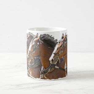 Four Abreast Clydesdale Draught   Horse Coffee Mug