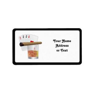 Four Aces, A Drink and A Cigar Label