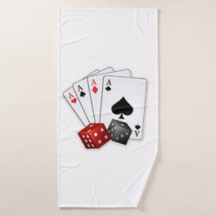 Four aces and dices bath towel set