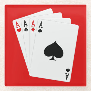 Four Aces Glass Coaster