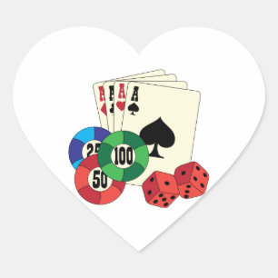 Four Aces Heart Sticker
