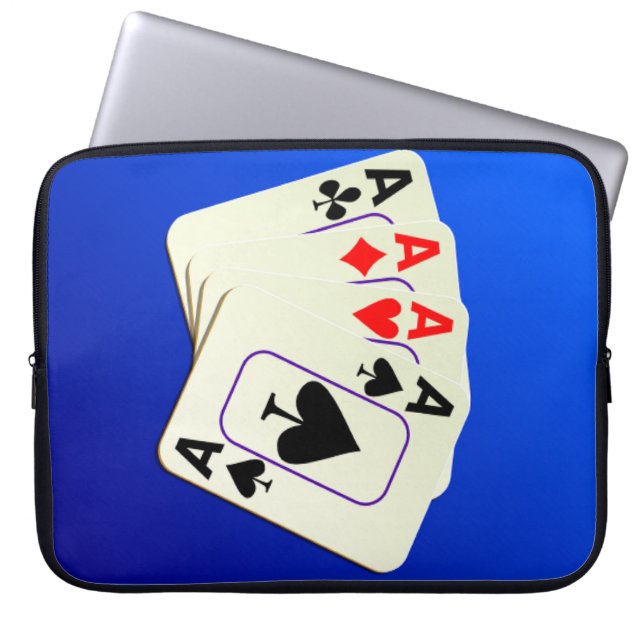 Four Aces Laptop Computer Sleeve (Front)