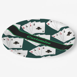Four Aces Playing Cards Paper Plate