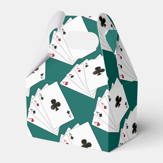 Four Aces Playing Cards Pattern Favour Box (Front Side)