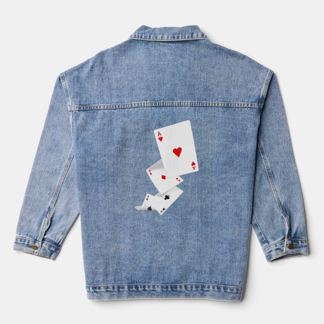 Four Aces Poker Design Idea For Poker Fans Design  Denim Jacket (Back)