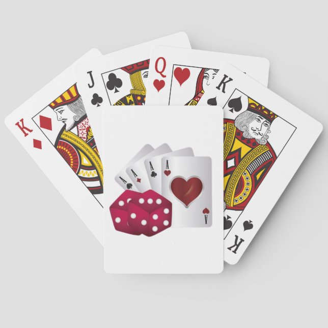 Four Aces & Red Dice Playing Cards  (Back)