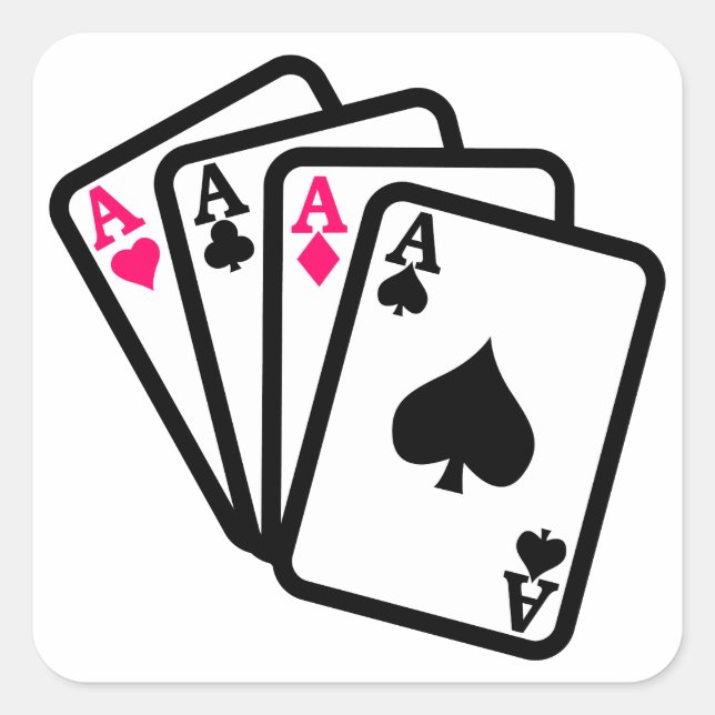 Four Aces Square Sticker (Front)
