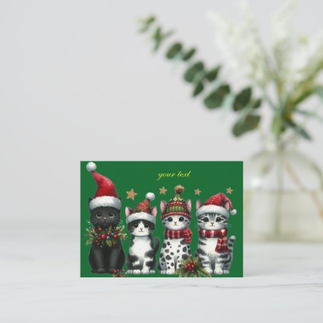  Four Adorable Cats  Card (Standing Front)